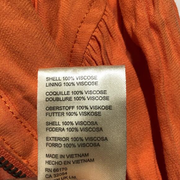 Free People Oversized Viscose Orange Bomber Jacket Size M NWT - Picture 8 of 10